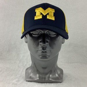 University of Michigan Hat Cap Yellow Mesh Back Snapback Embroidered M Passion
